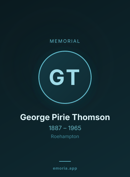 Memorial portrait of George Pirie Thomson