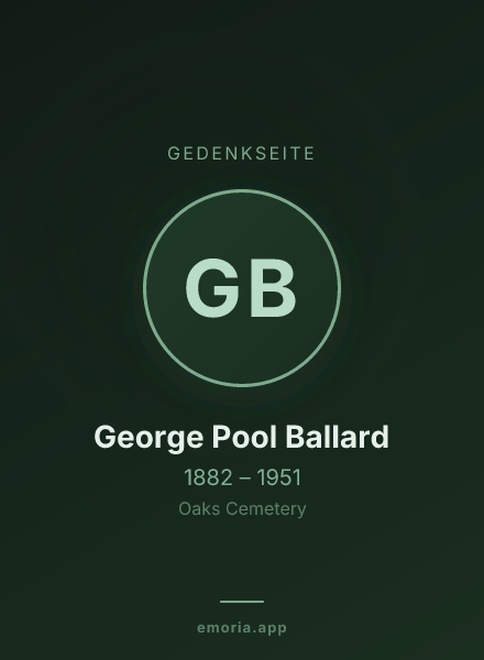 Gedenkportrait von George Pool Ballard