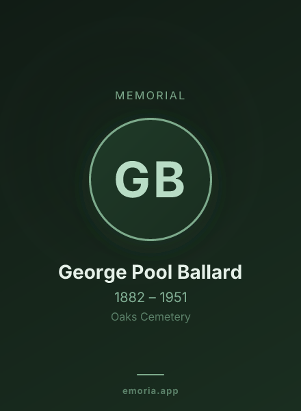 Memorial portrait of George Pool Ballard