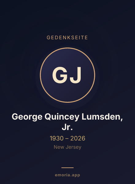 Gedenkportrait von George Quincey Lumsden, Jr.