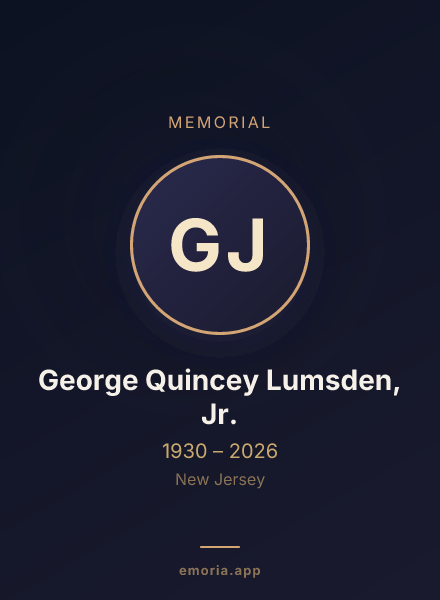 Memorial portrait of George Quincey Lumsden, Jr.