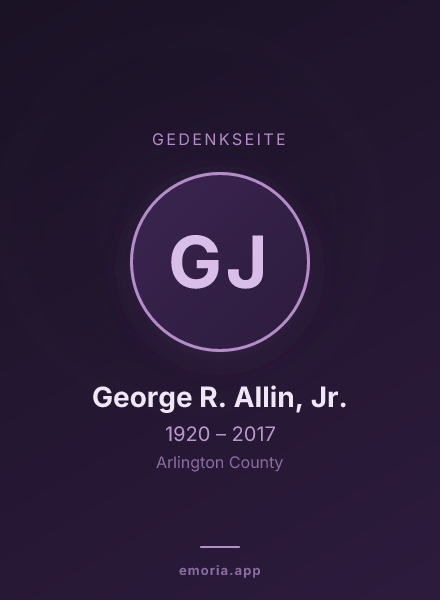 Gedenkportrait von George R. Allin, Jr.