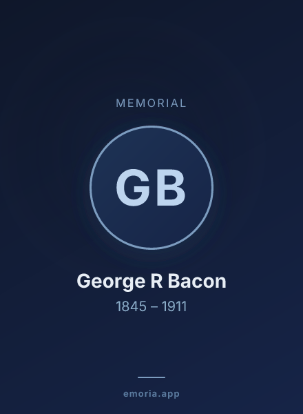 Memorial portrait of George R Bacon