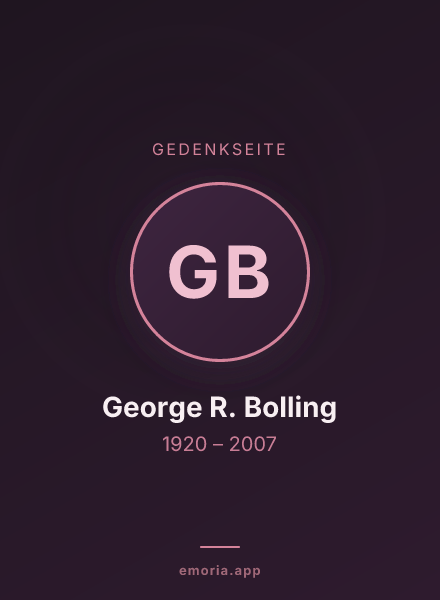 Gedenkportrait von George R. Bolling