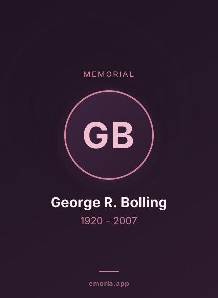 Memorial portrait of George R. Bolling