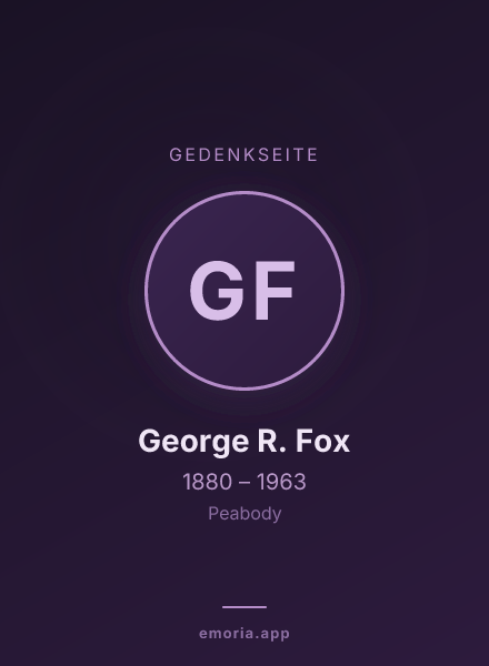 Gedenkportrait von George R. Fox
