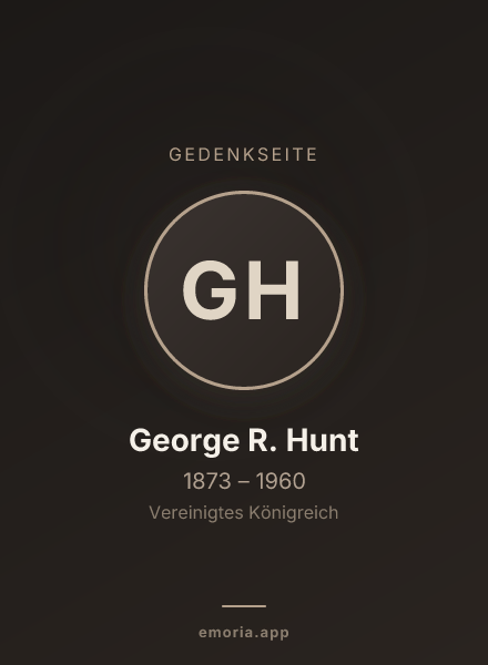 Gedenkportrait von George R. Hunt