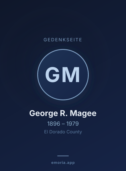 Gedenkportrait von George R. Magee