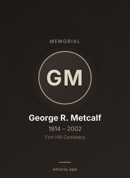 Memorial portrait of George R. Metcalf