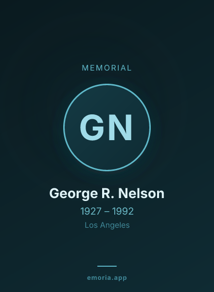 Memorial portrait of George R. Nelson