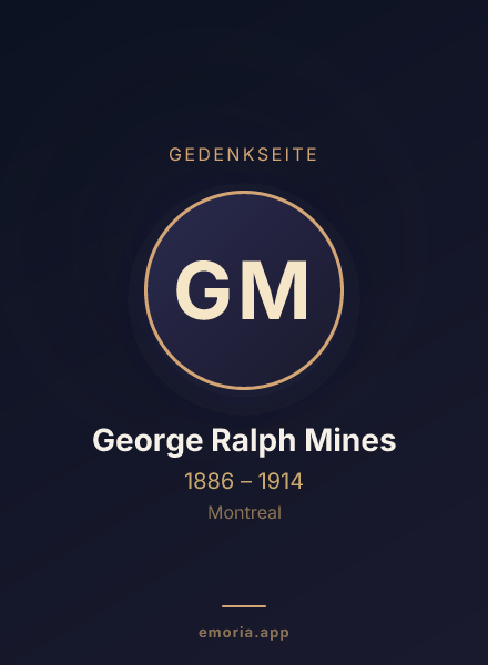 Gedenkportrait von George Ralph Mines