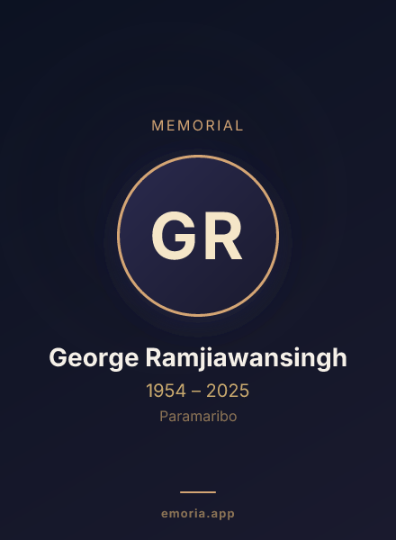 Memorial portrait of George Ramjiawansingh