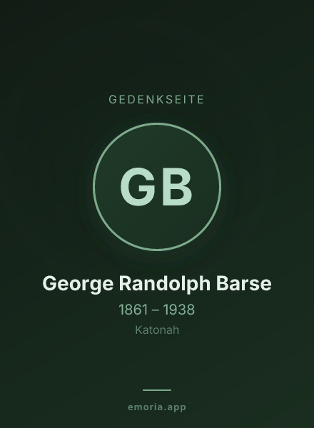 Gedenkportrait von George Randolph Barse