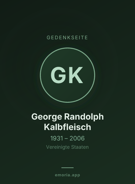 Gedenkportrait von George Randolph Kalbfleisch