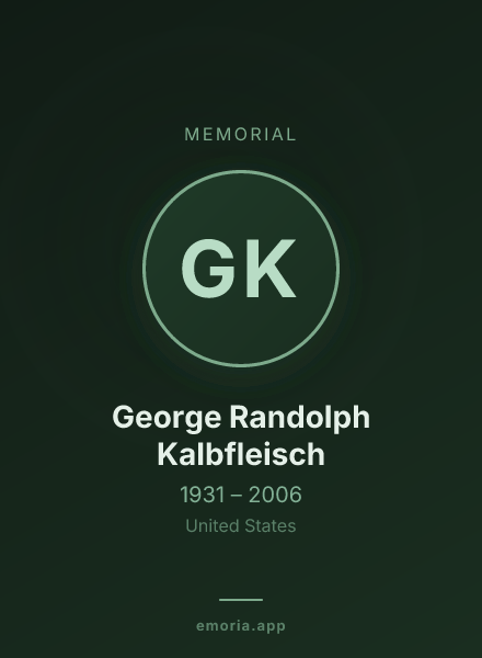 Memorial portrait of George Randolph Kalbfleisch