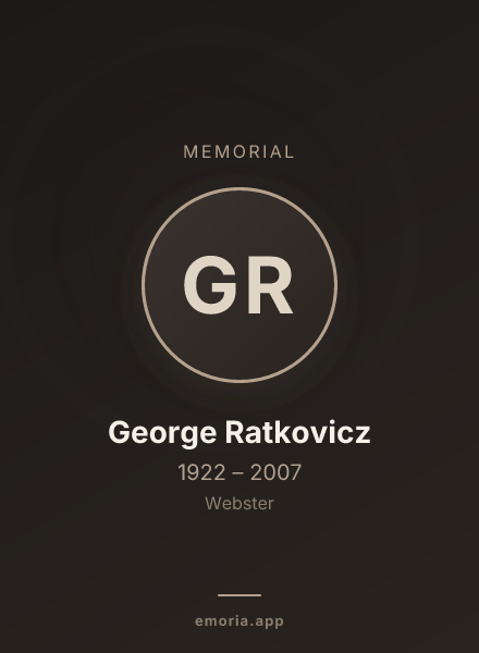 Memorial portrait of George Ratkovicz