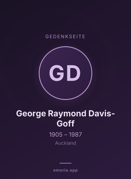 Gedenkportrait von George Raymond Davis-Goff