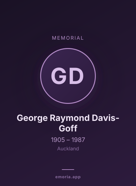 Memorial portrait of George Raymond Davis-Goff
