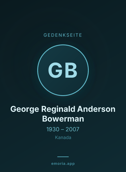 Gedenkportrait von George Reginald Anderson Bowerman