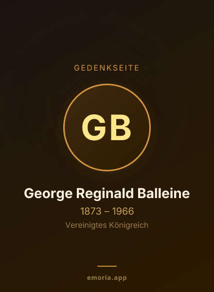 Gedenkportrait von George Reginald Balleine
