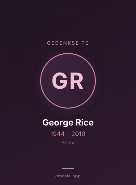Gedenkportrait von George Rice
