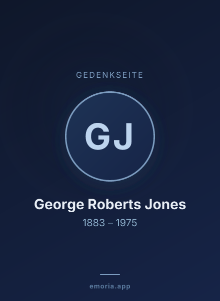 Gedenkportrait von George Roberts Jones