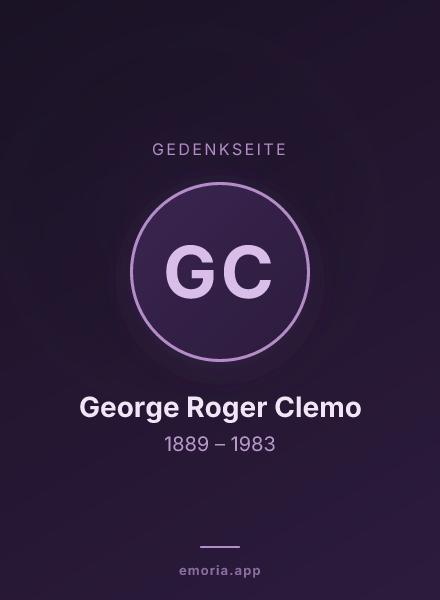 Gedenkportrait von George Roger Clemo