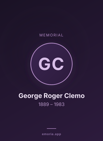 Memorial portrait of George Roger Clemo