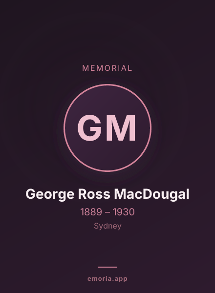 Memorial portrait of George Ross MacDougal