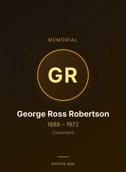 Memorial portrait of George Ross Robertson
