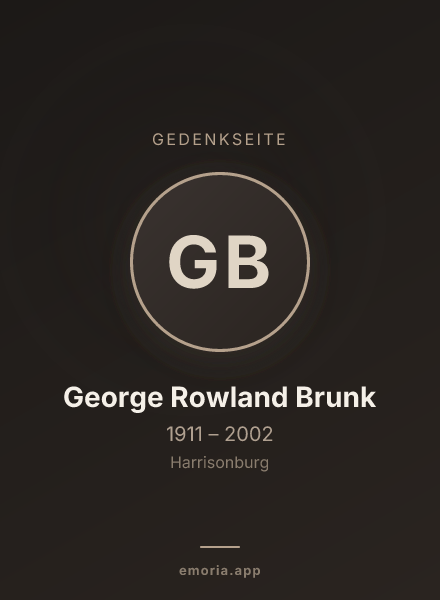 Gedenkportrait von George Rowland Brunk
