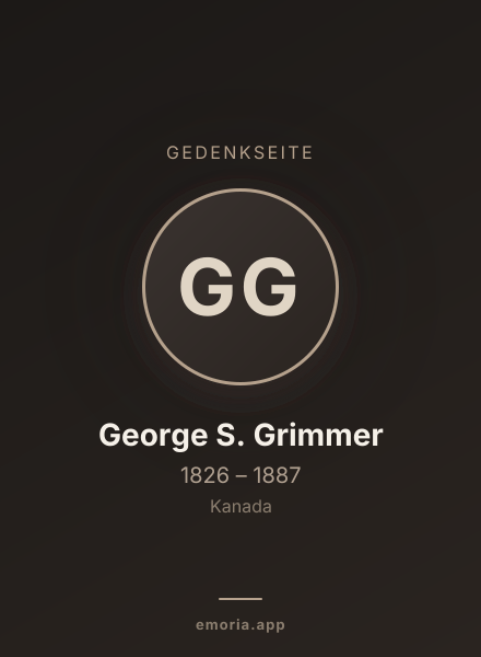 Gedenkportrait von George S. Grimmer