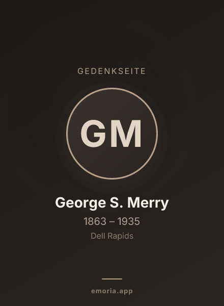 Gedenkportrait von George S. Merry