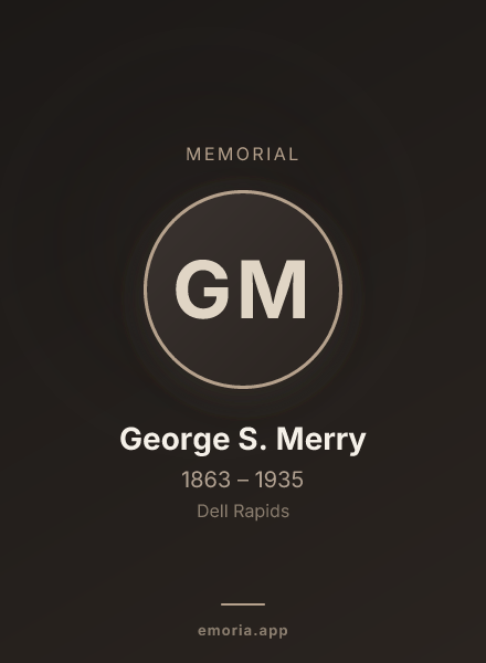 Memorial portrait of George S. Merry