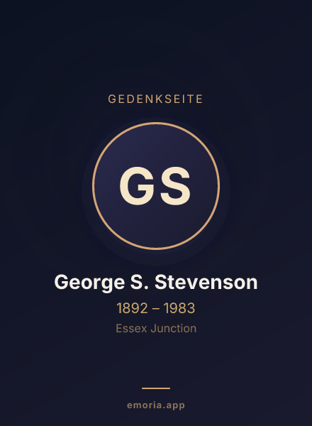 Gedenkportrait von George S. Stevenson
