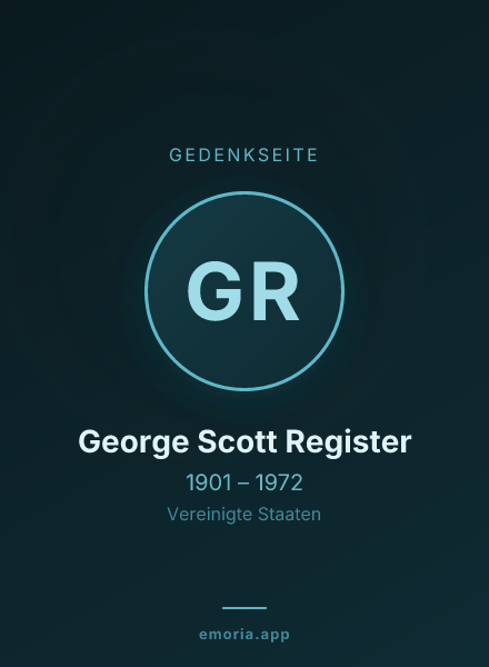 Gedenkportrait von George Scott Register