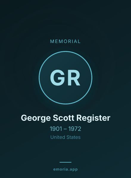 Memorial portrait of George Scott Register