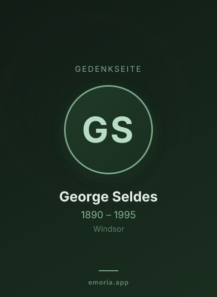 Gedenkportrait von George Seldes