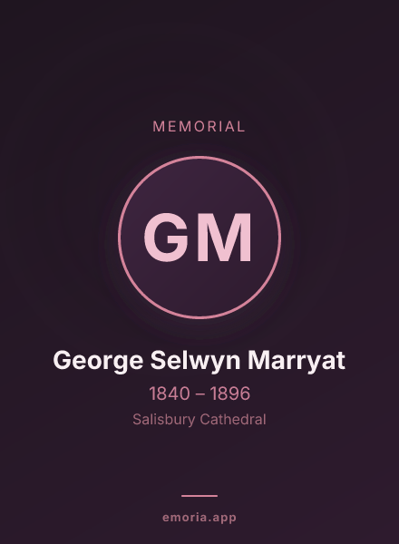 Memorial portrait of George Selwyn Marryat