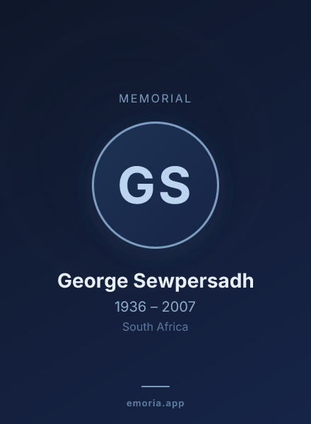 Memorial portrait of George Sewpersadh