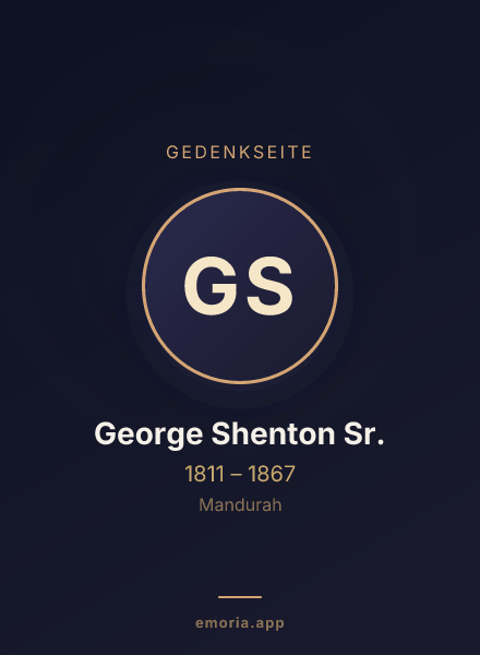 Gedenkportrait von George Shenton Sr.