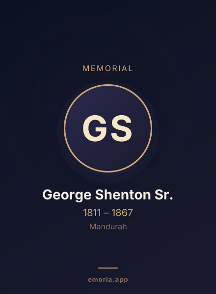 Memorial portrait of George Shenton Sr.
