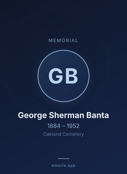 Memorial portrait of George Sherman Banta