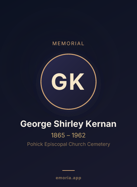 Memorial portrait of George Shirley Kernan