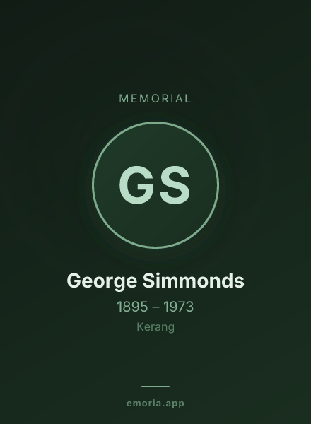 Memorial portrait of George Simmonds