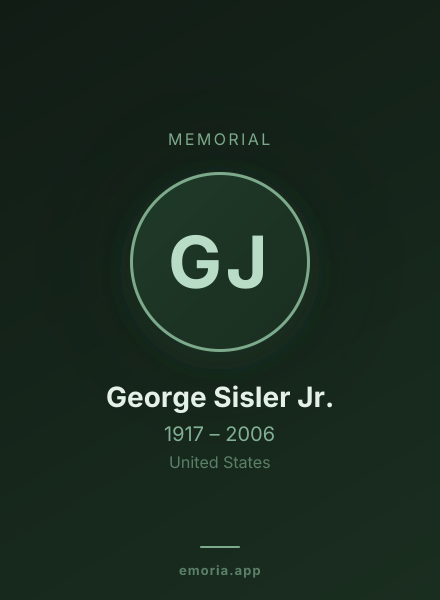 Memorial portrait of George Sisler Jr.