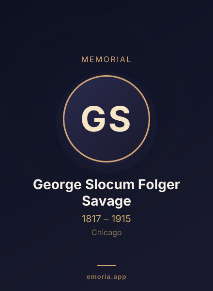 Memorial portrait of George Slocum Folger Savage