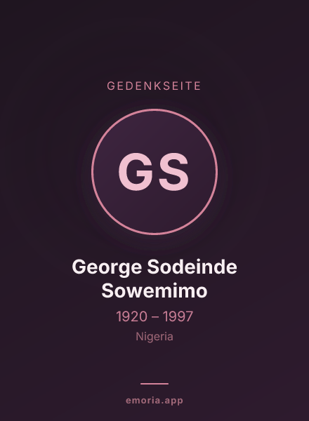 Gedenkportrait von George Sodeinde Sowemimo