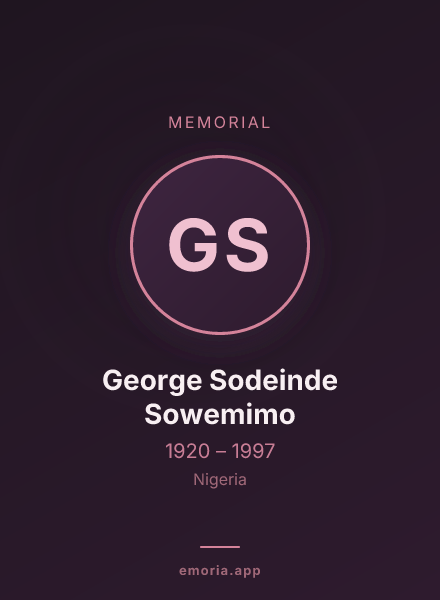 Memorial portrait of George Sodeinde Sowemimo