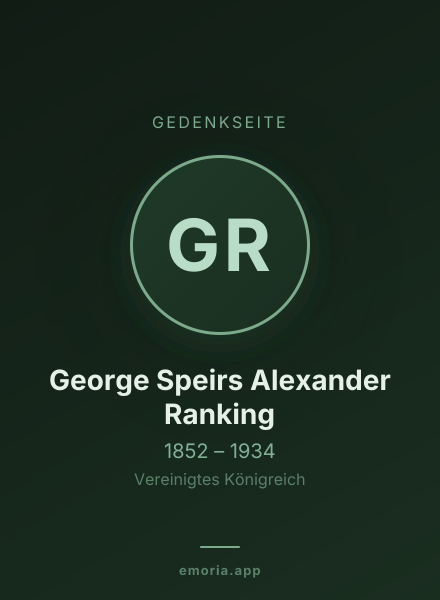 Gedenkportrait von George Speirs Alexander Ranking